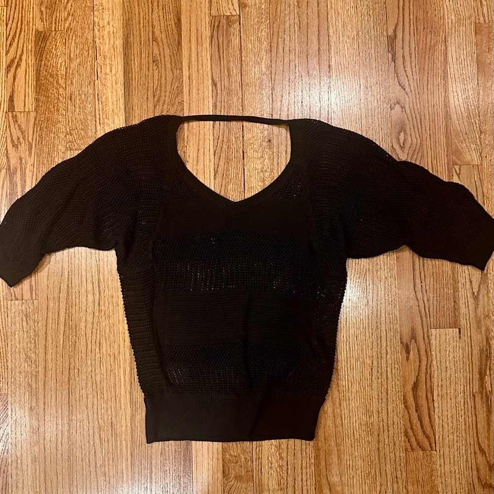 Elegant Black Knit Women's Top